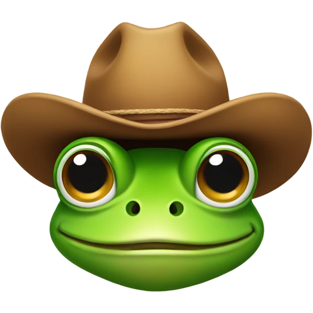 Frog wearing cowboy hat  emoji