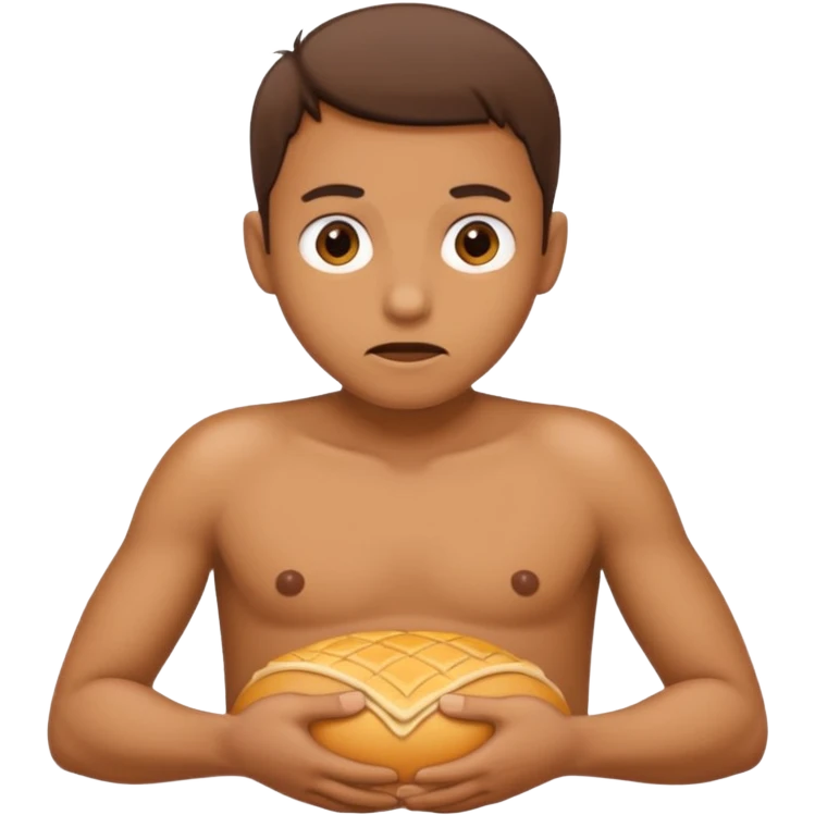 Hungry person holding stomach emoji