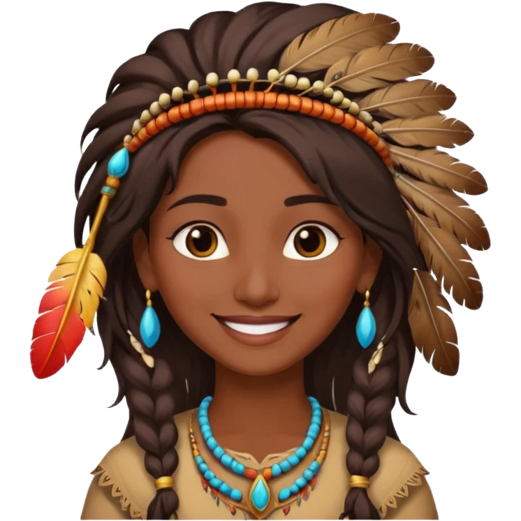 female indian with one feather in hair emoji