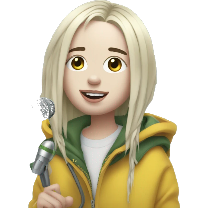 Billie eilish with a microphone emoji