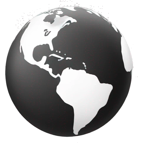 Black and white globe  emoji