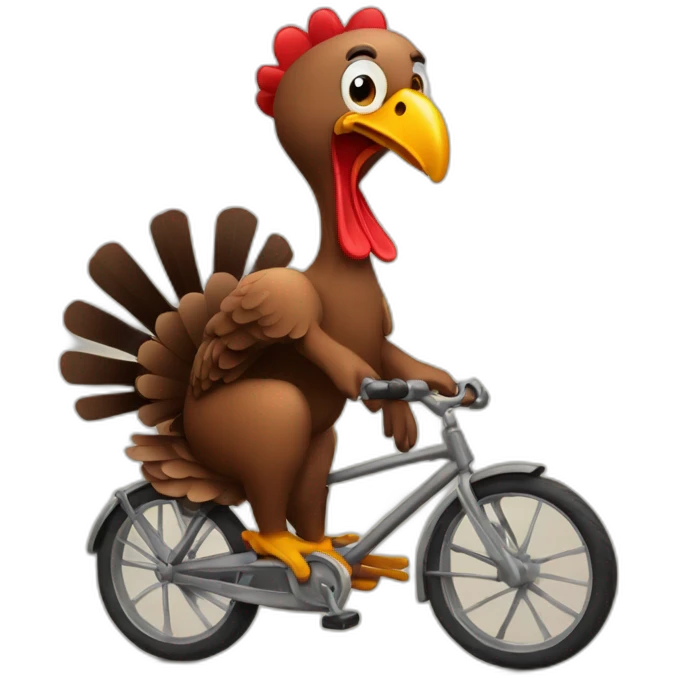 turkey-Riding-a-bike emoji
