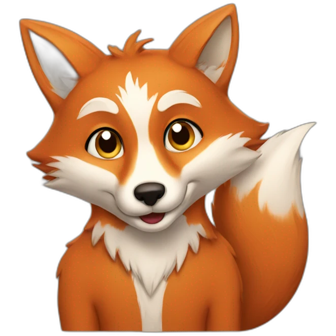 Fox saying goodbye emoji