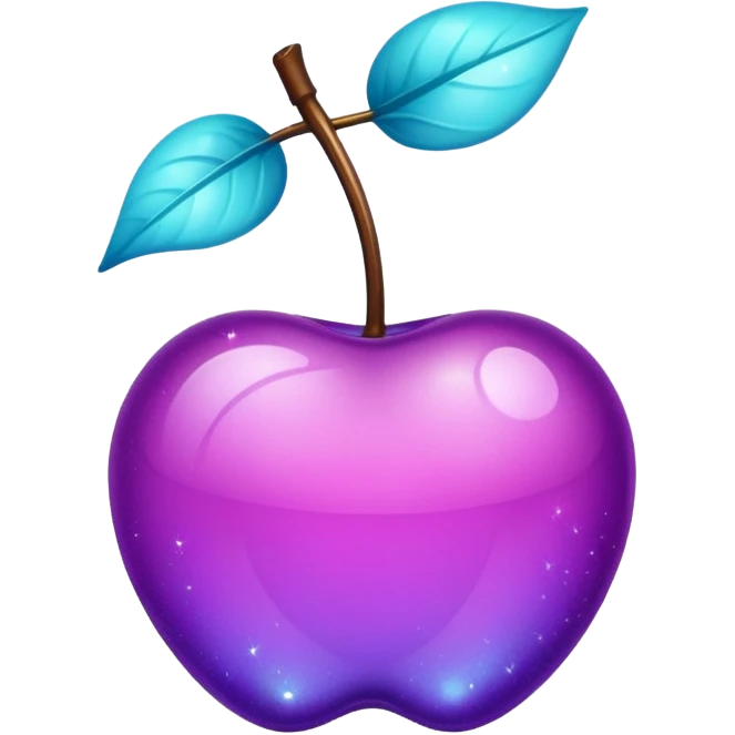 glitter purple and cian cherry emoji