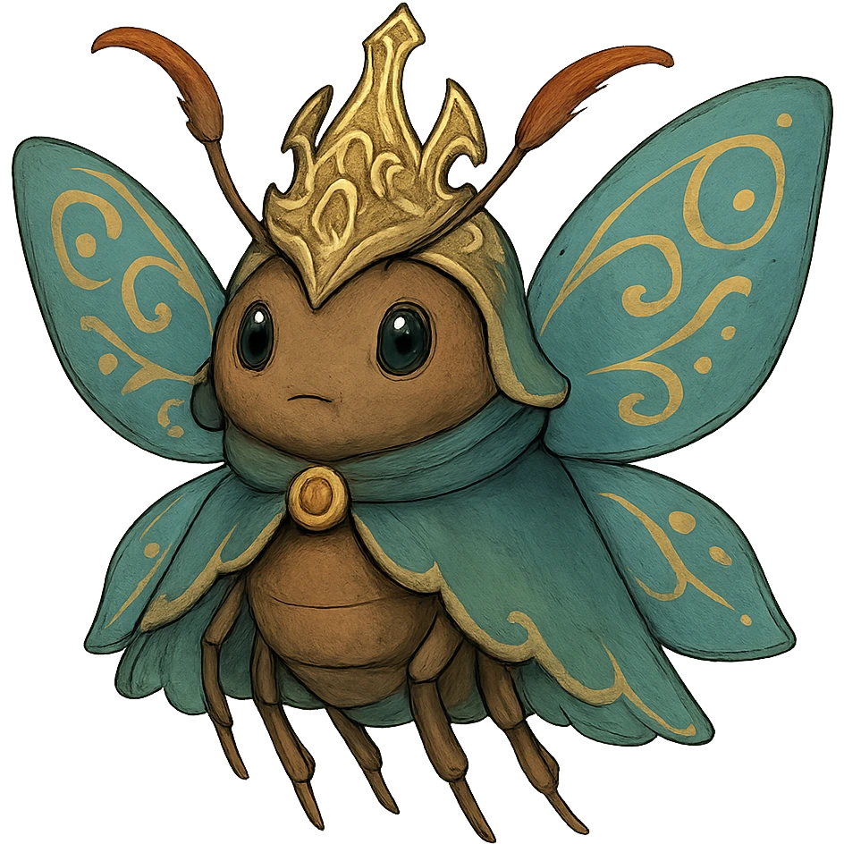 beautiful, cute bug inspired by a magical boss character emoji