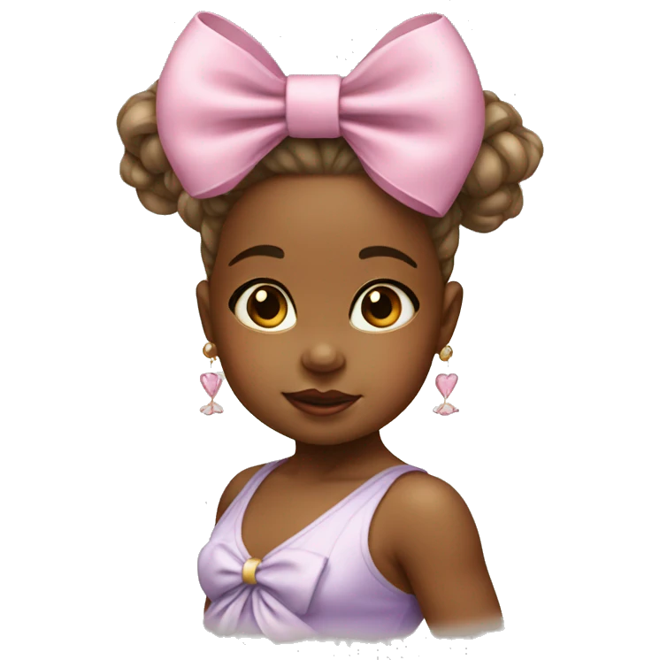 baby girl with bow and earrings emoji