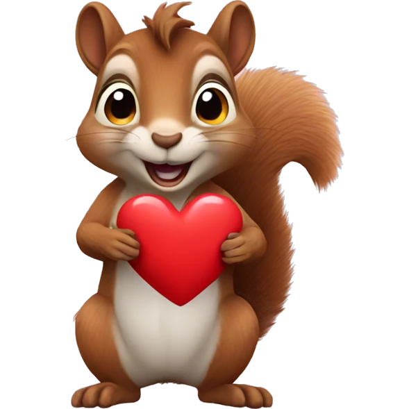 Squirrel with heart  emoji