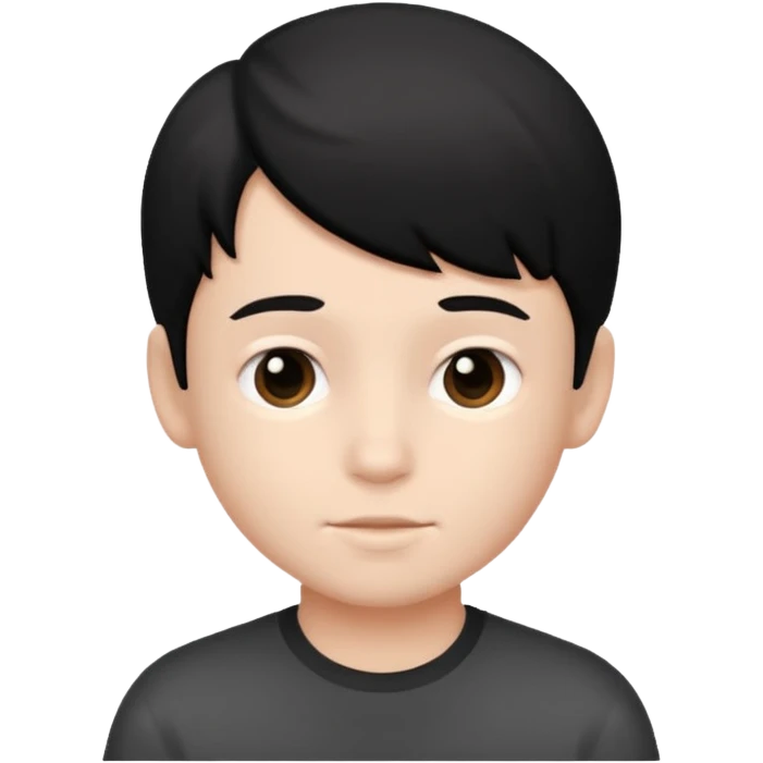 realistic monochrome portrait of boy emoji