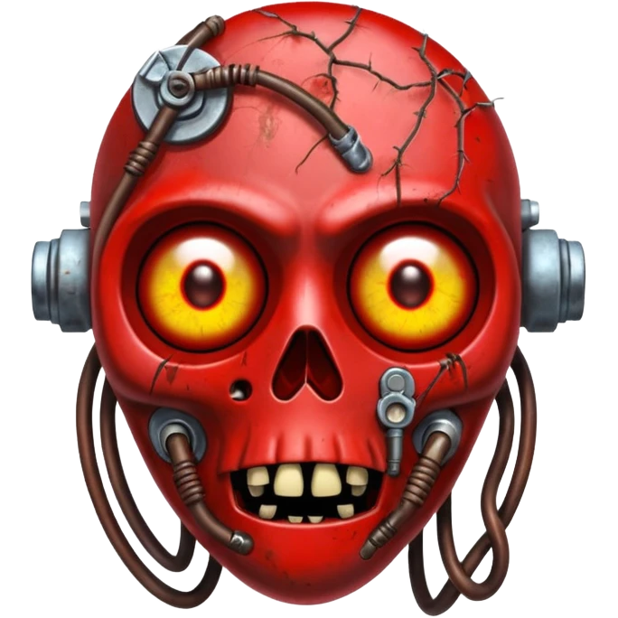 Red Shelly Teardrop Zombie-Machine-hybrid emoji