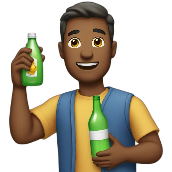 Man with bottle in his hand emoji