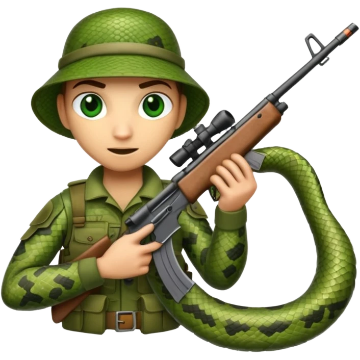 A snake sniper emoji