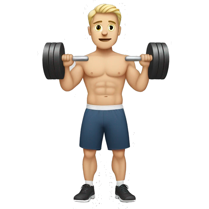 single white man lifting dumbbells emoji