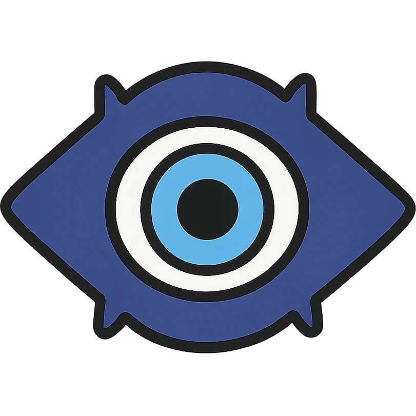 Evil eye 🧿 icon in a flat toon style  emoji
