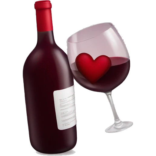 Red wine heart emoji