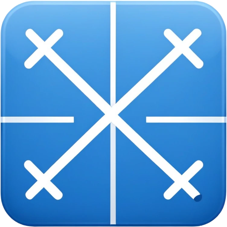 blue blueprint with white lines, an X mark and a dotted path emoji