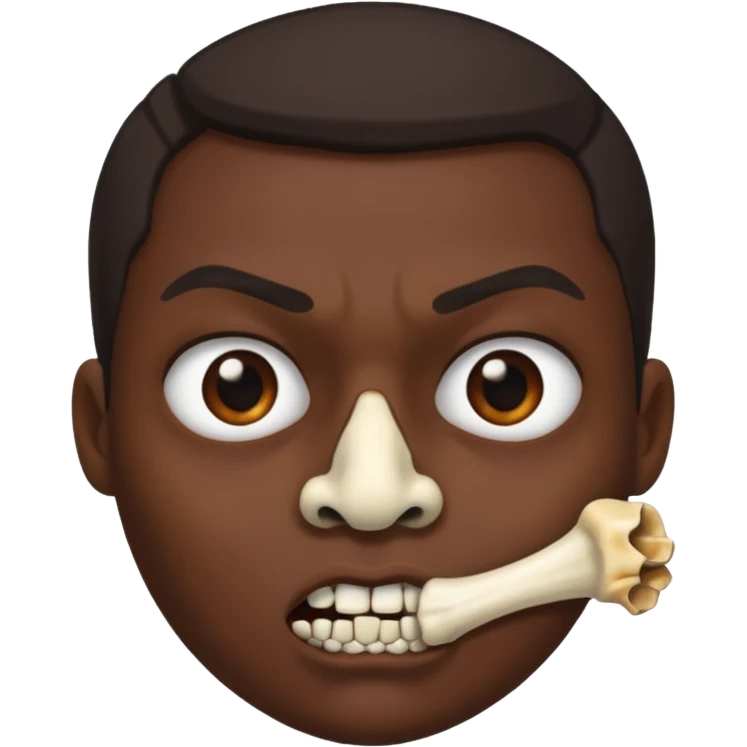Cannibal with bone through nose emoji