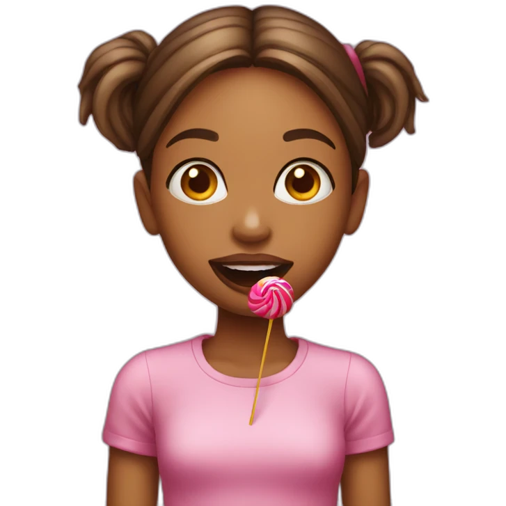 Girl With lolipop in mouth emoji