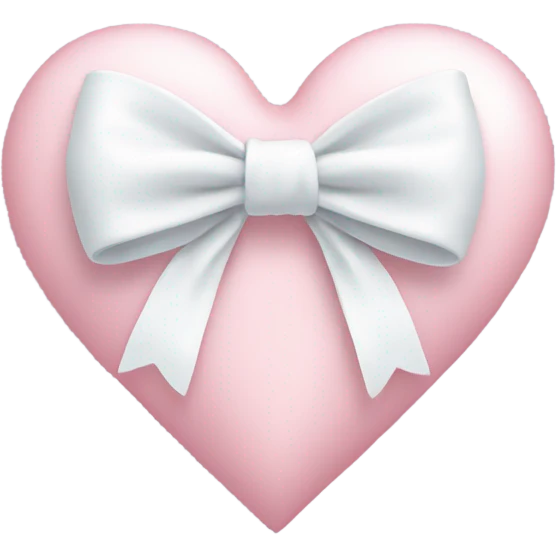 Pastel pink heart with white bow emoji