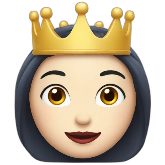 Snow white emoji with crown emoji