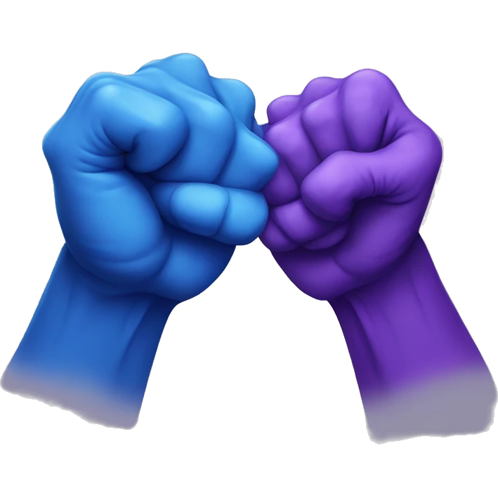 Blue and purple fist bump  emoji