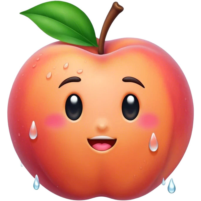 Wet peach emoji