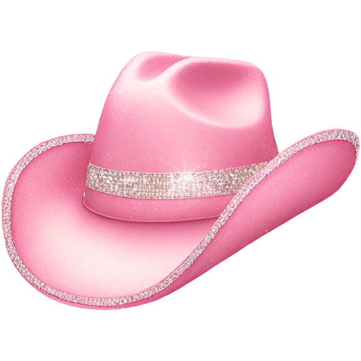 light pink cowgirl hat with sparkles without person emoji