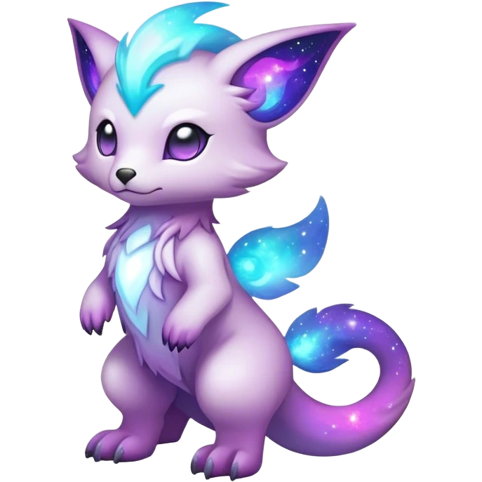 Cute cool colorful nebula fantasy animal hybrid Fakemon full body emoji