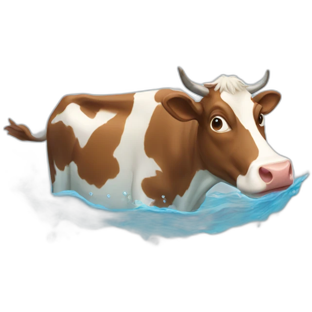 cows swimming emoji