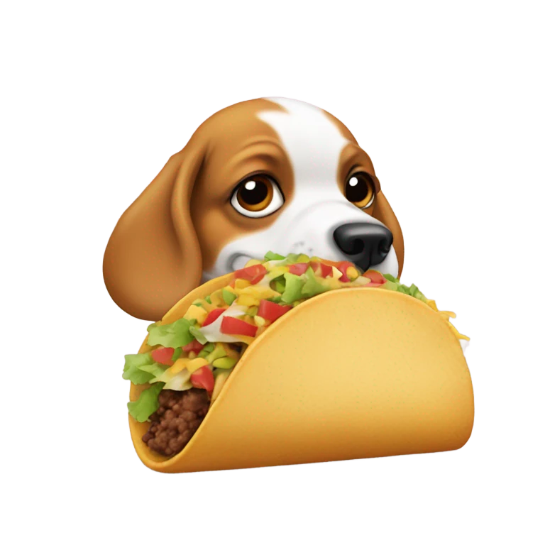 Dog eating a taco emoji