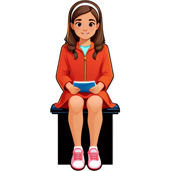 girl sitting with pew pew  emoji