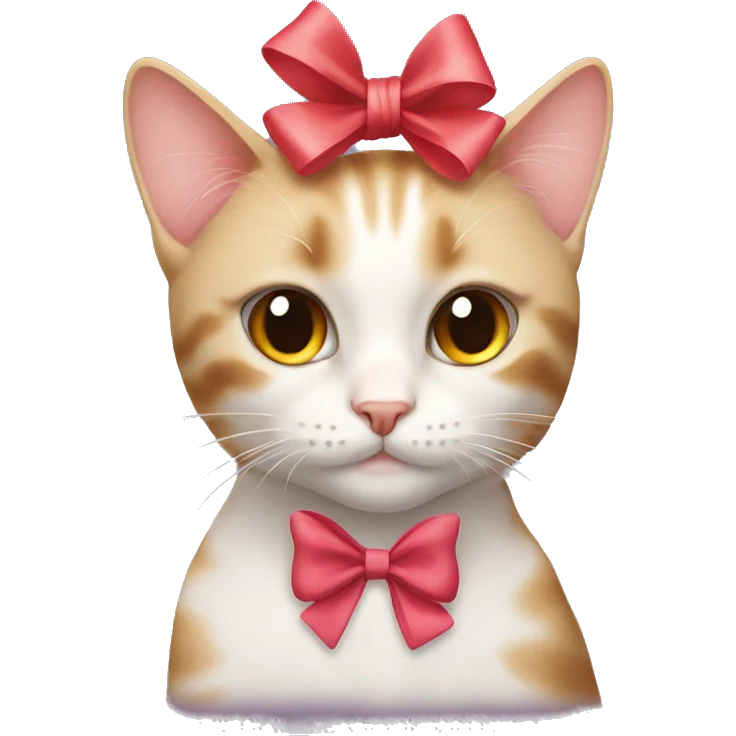 Cat with bow on a head emoji