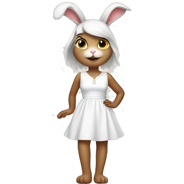 bunny wearing white dress emoji