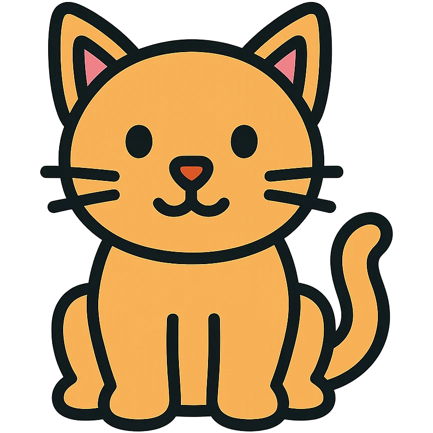 cat color outline icon style emoji