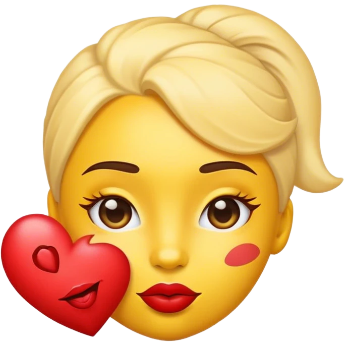 Create a yellow emoji that has I love Ayanna on its forehead with a red kiss mark next to the name emoji