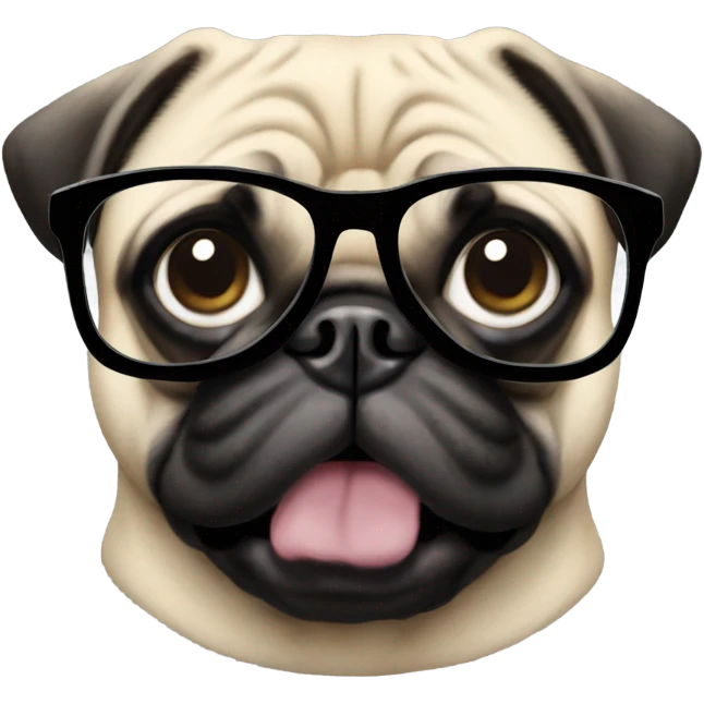 Pug with glasses emoji