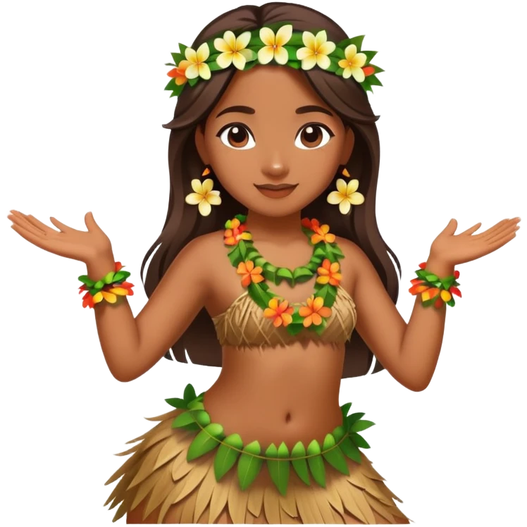 Beautiful Hawaiian girl dancing hula emoji