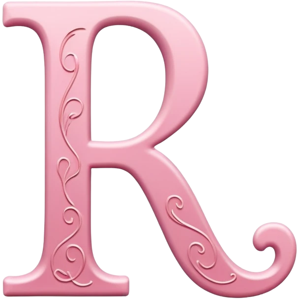 Pink, romantic, refined, fancy, letter of the alphabet emoji