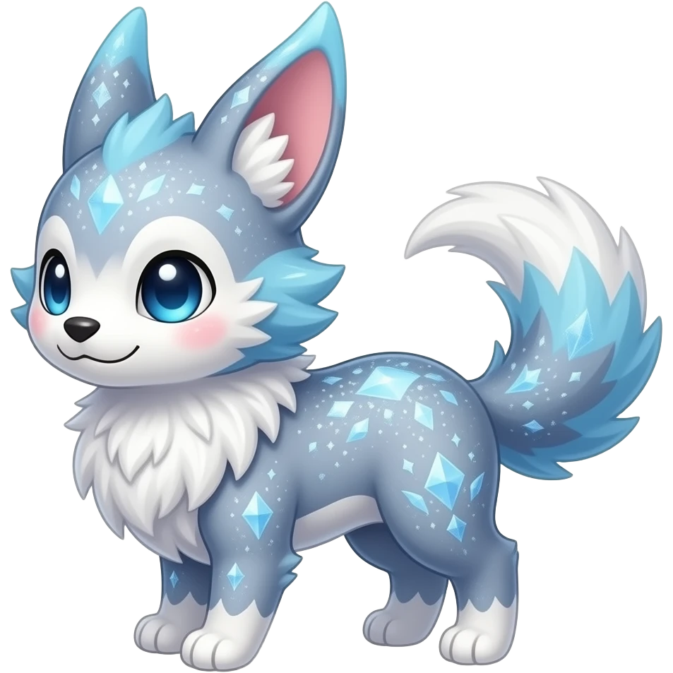 Cool cute Kawaii fantasy animal sparkle Fionbri-Vernid-creature by griffsnuff & LiLaiRa & Falvie full body emoji