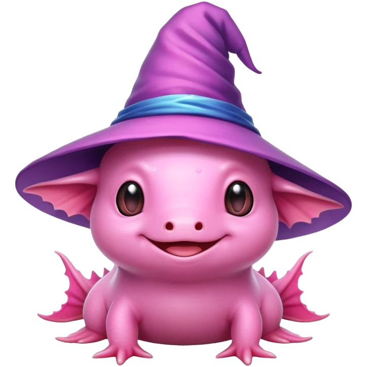 Axolotl wearing wizards hat, ￼￼￼ emoji