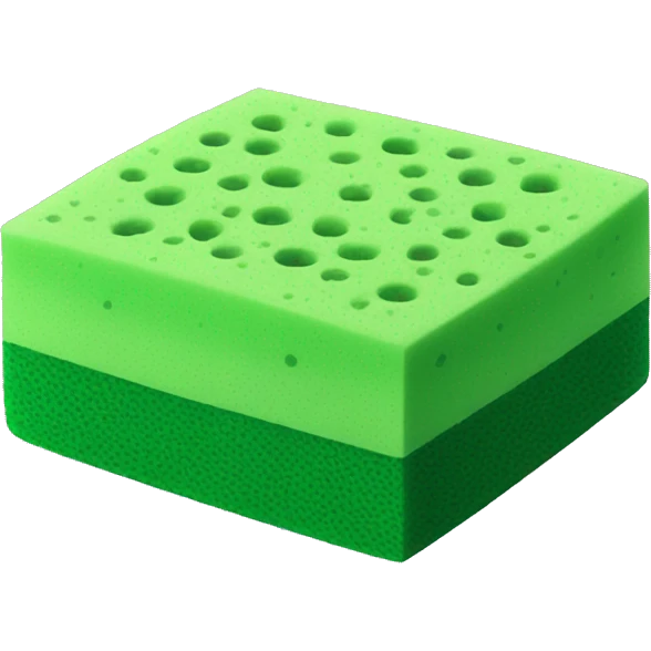 green flat square dish sponge emoji