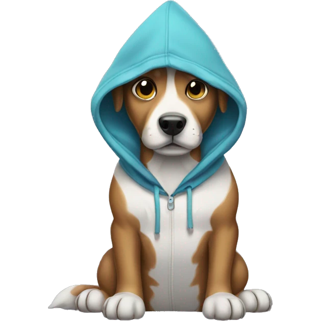 Dog wearing hoodie emoji