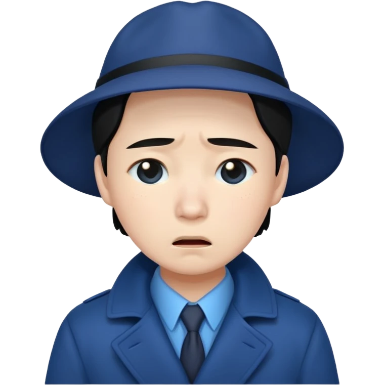 detective, asian, crying, blue  emoji