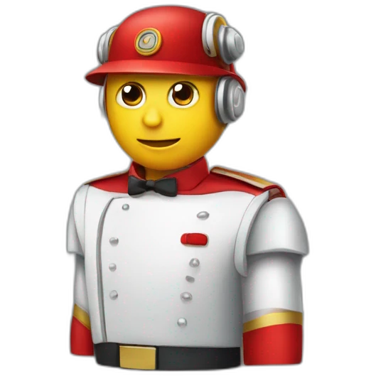 robot bellboy red uniform emoji