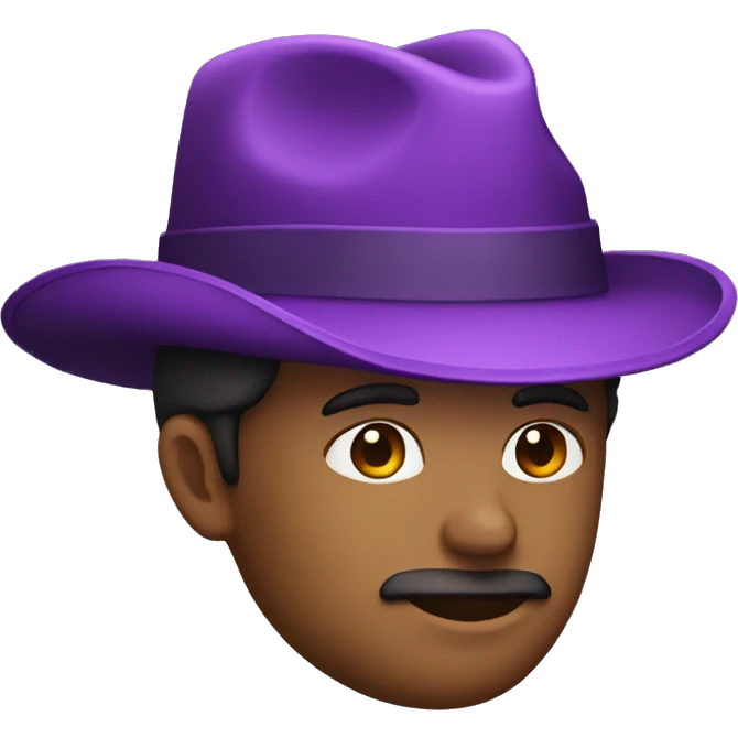 purple fedora without face emoji