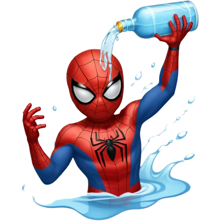 emoji de spiderman tomando agua emoji