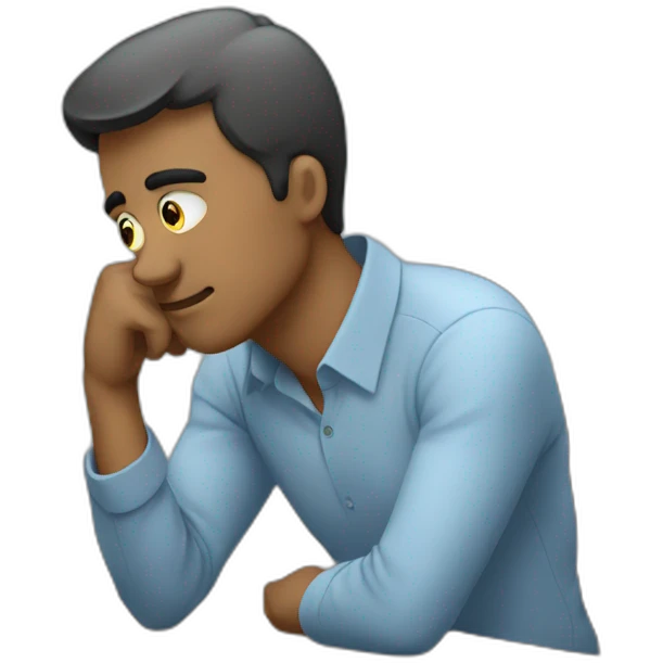 Man thinking about data emoji