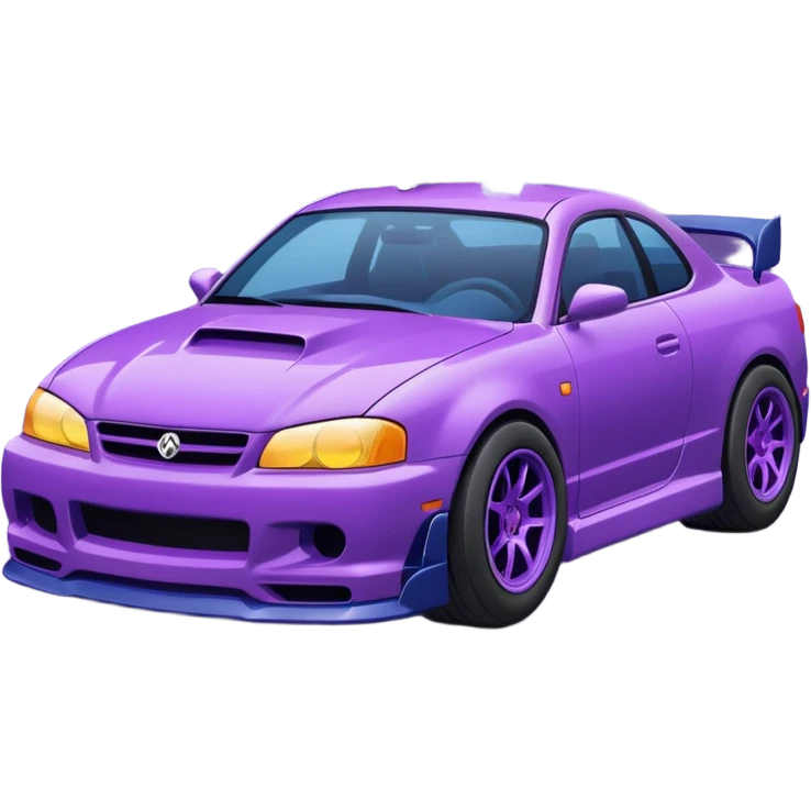 Purple and navy blue car doing a drift. emoji