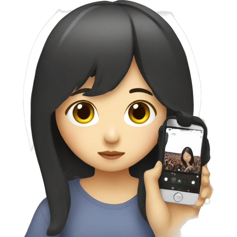 korean girl filming with a phone at a concert emoji