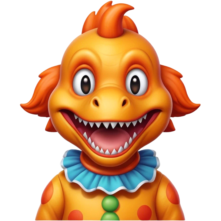 babyface dinosaur clown emoji