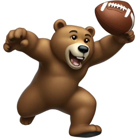 Bear playing football emoji